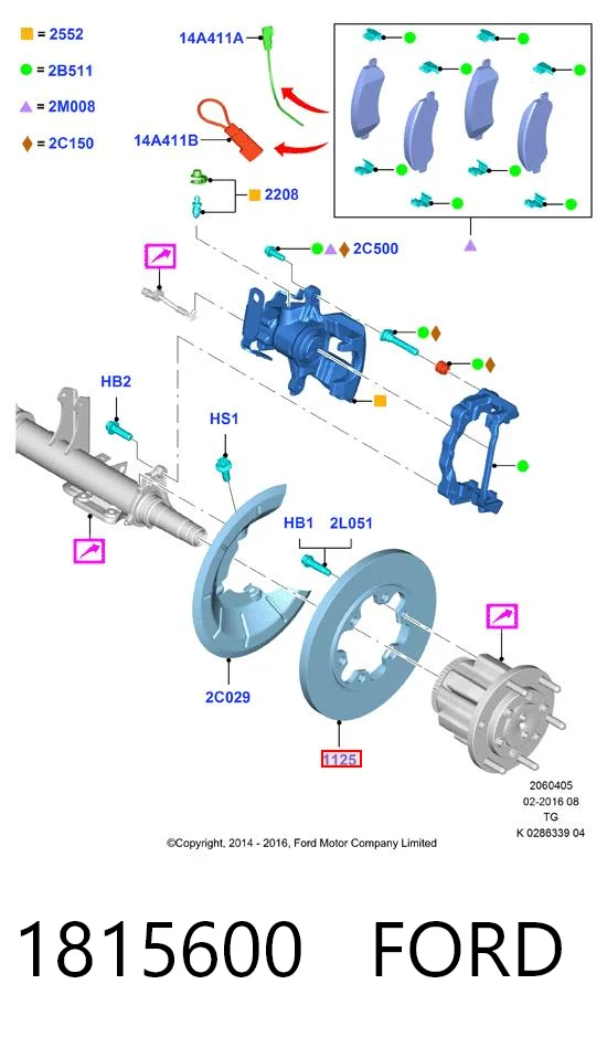 1815600 Ford Tarcza hamulcowa tylna