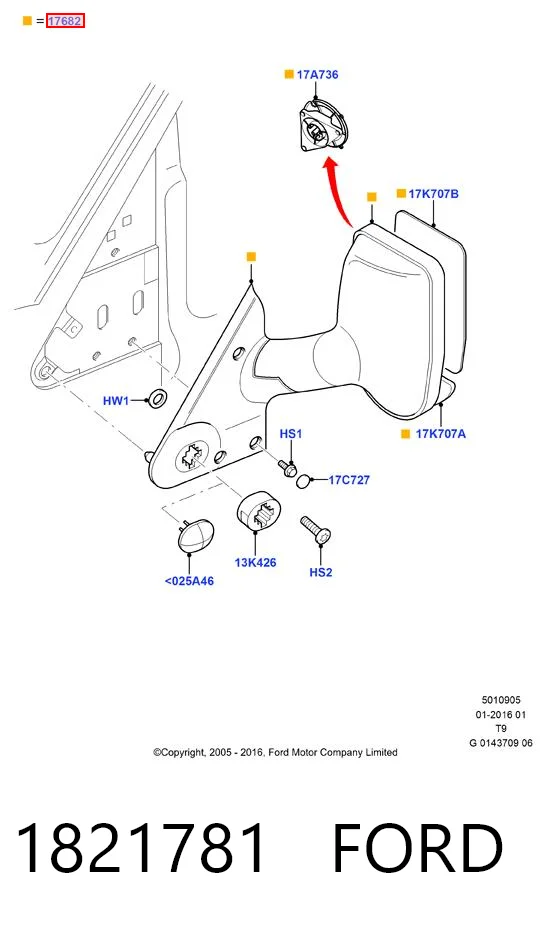 Lusterko wsteczne lewe Ford Transit VI awangarda (V347/8) (2006 - 2014) cena, od 95,02 USD