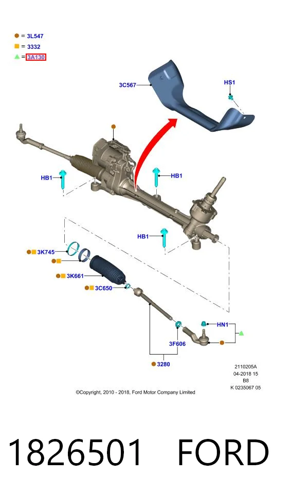 1826501 Ford Końcówka drążka kierowniczego zewnętrzna