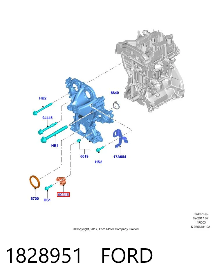 1828951 Ford Czujnik położenia wału korbowego