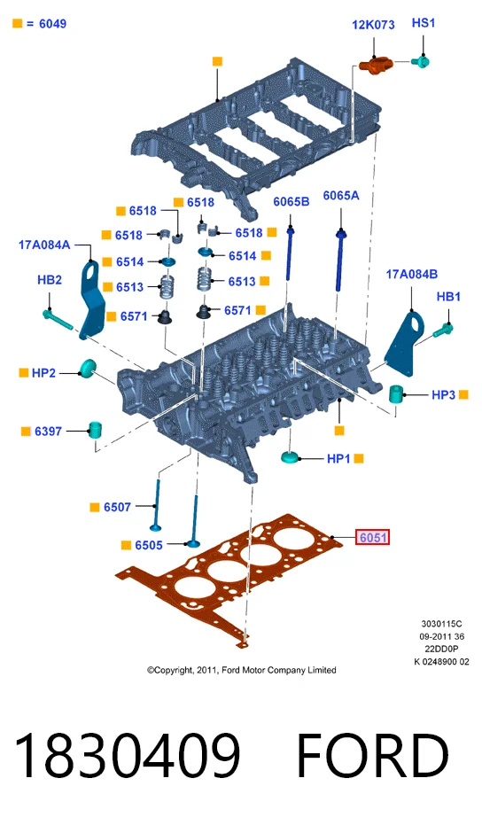  Uszczelka głowicy cylindrów Ford Transit 6
