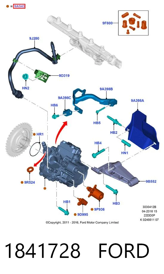 1841728 Ford Pompa wtryskowa wysokiego ciśnienia