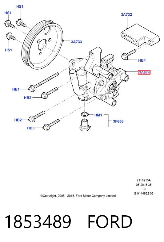 1853489 Ford Pompa wspomagania hydraulicznego kierownicy