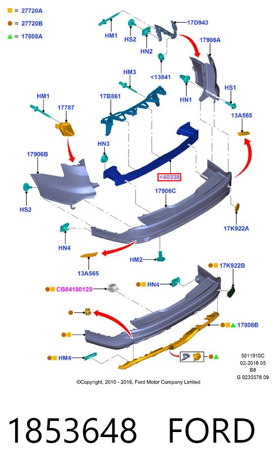 Wzmocnienie zderzaka tylnego do Ford Focus III CB8