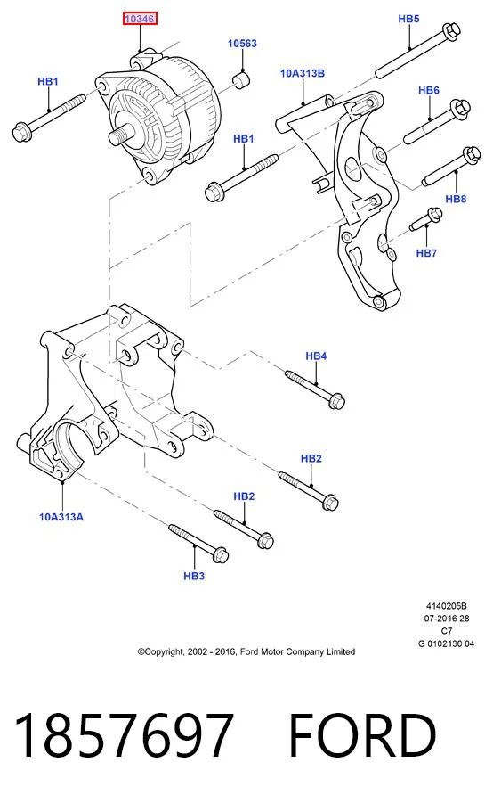 1857697 Ford Alternator