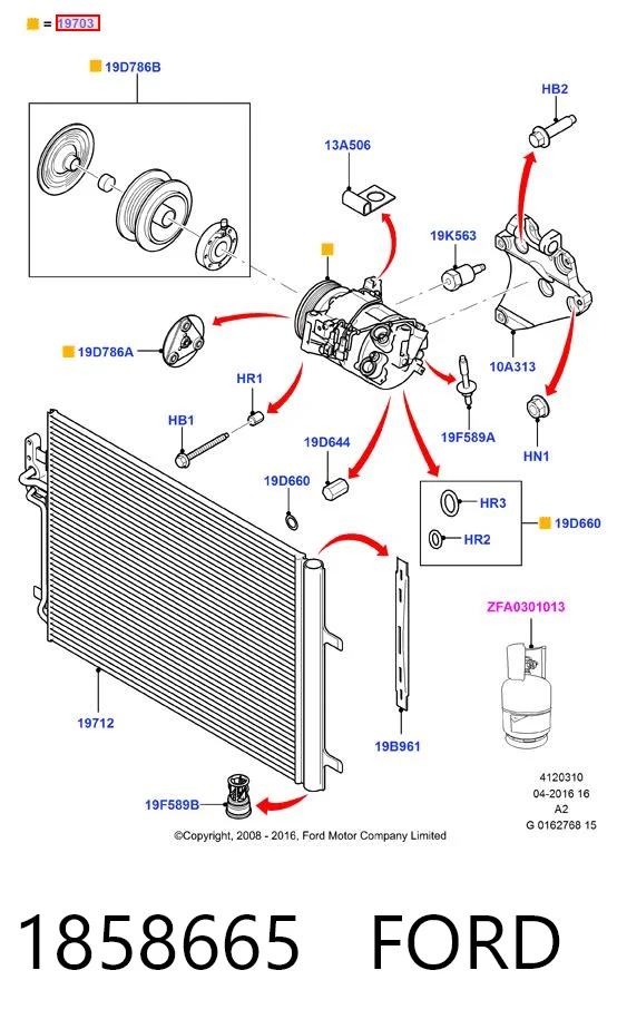1858665 Ford Sprężarka klimatyzacji