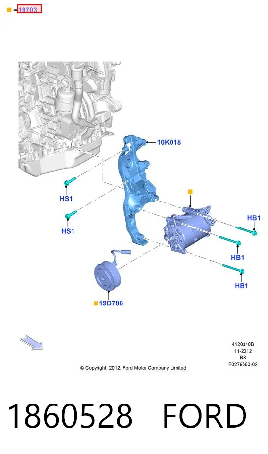1860528 Ford Sprężarka klimatyzacji