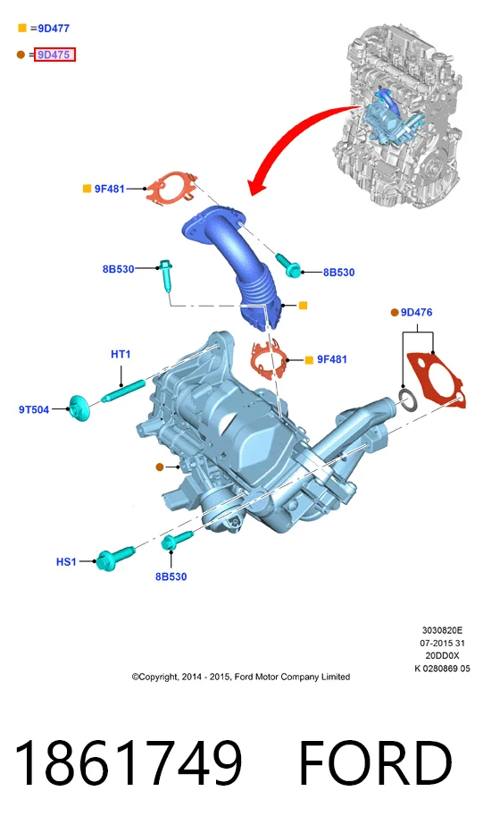 Do koszyka Zawór recyrkulacji spalin EGR Ford Mondeo V CD