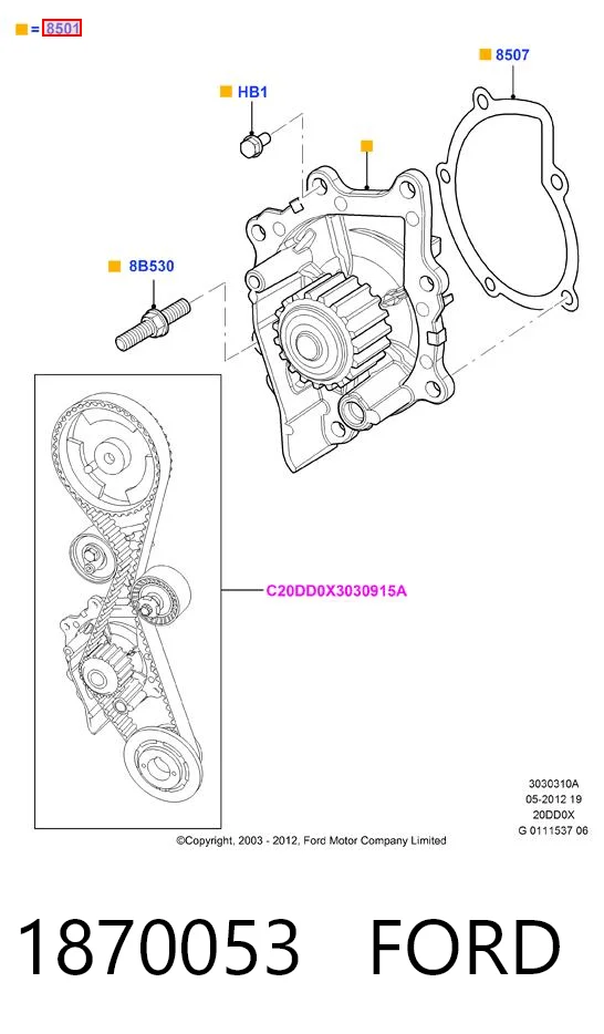 1870053 Ford Pompa chłodząca wodna