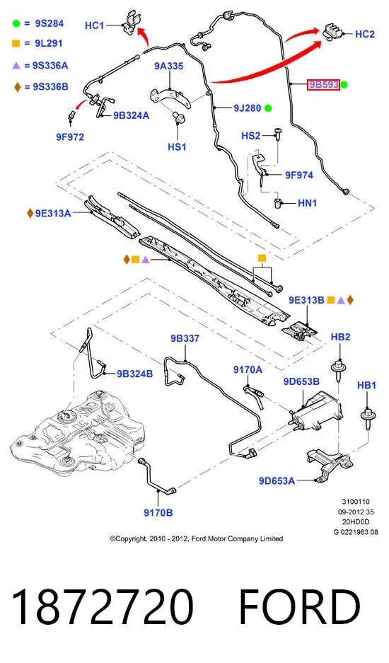 1872720 Ford Zawór odpowietrzający zbiornika paliwa