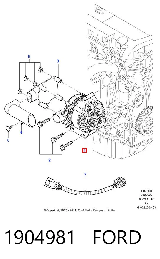 Alternator Ford 1904981 cena, od 226,09 USD