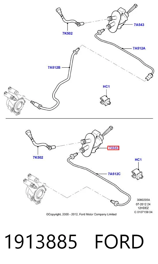 1913885 Ford Cylinder sprzęgła główny