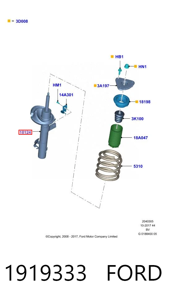Amortyzator przedni Ford Kuga I SUV (CBV) (2008 - 2012) cena, od 236,73 USD