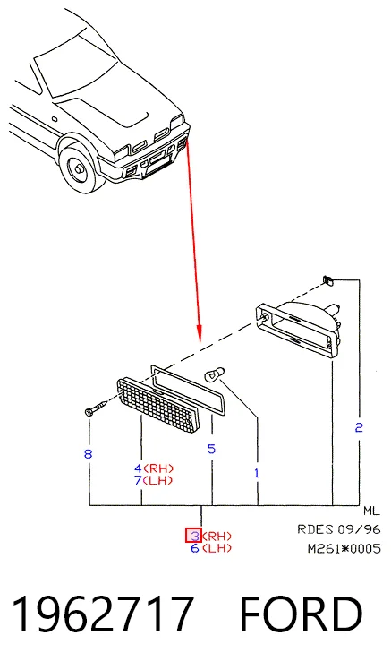 Kierunkowskaz prawy do Ford Maverick II 1N2