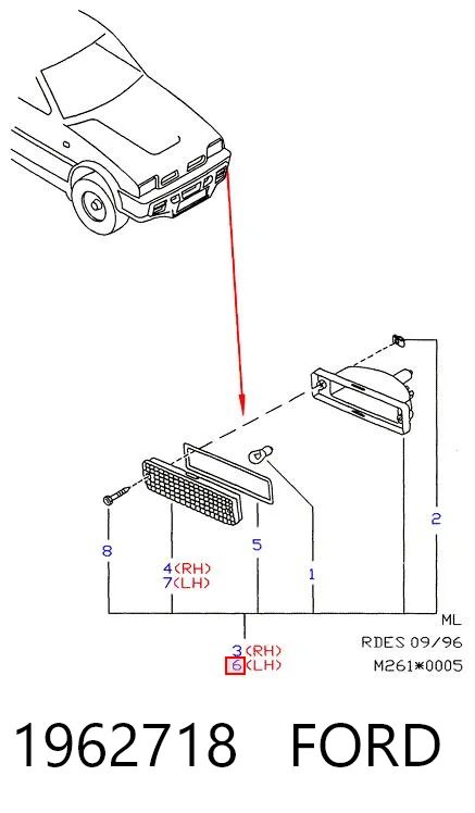 Kierunkowskaz lewy Nissan Terrano II SUV (R20) (1993 - 2006) cena, od 152,25 USD