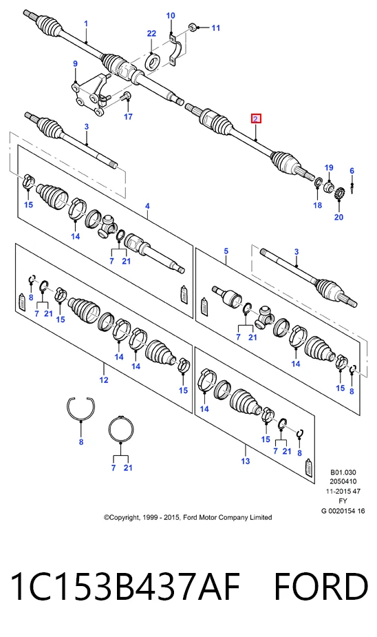 Do koszyka Półoś napędowa przednia lewa Ford Transit V V184/5