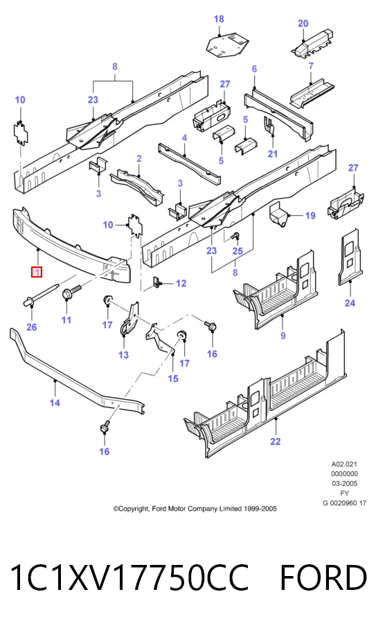 Wzmocnienie zderzaka przedniego do Ford Transit V V184/5
