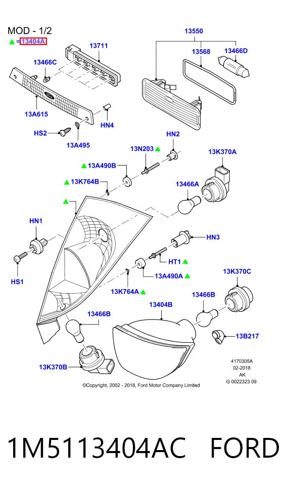 Do koszyka Lampa zespolona tylna prawa Ford Focus I DAW, DBW