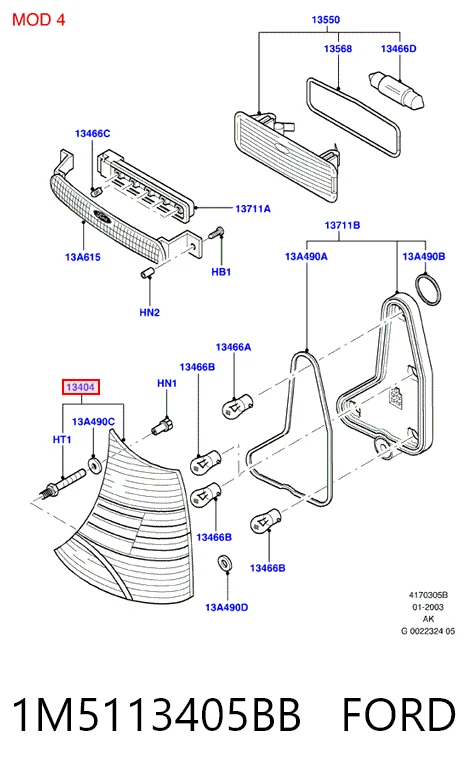 Lampa zespolona tylna lewa do Ford Focus I DFW