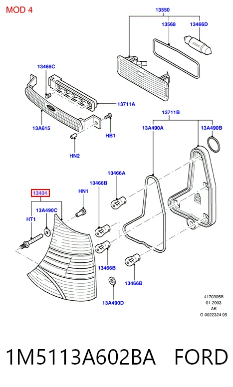  Lampa zespolona tylna prawa Ford Focus 1