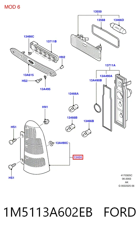 Lampa zespolona tylna prawa Ford Focus I kombi (DNW) (1999 - 2004) cena, od 56,26 USD