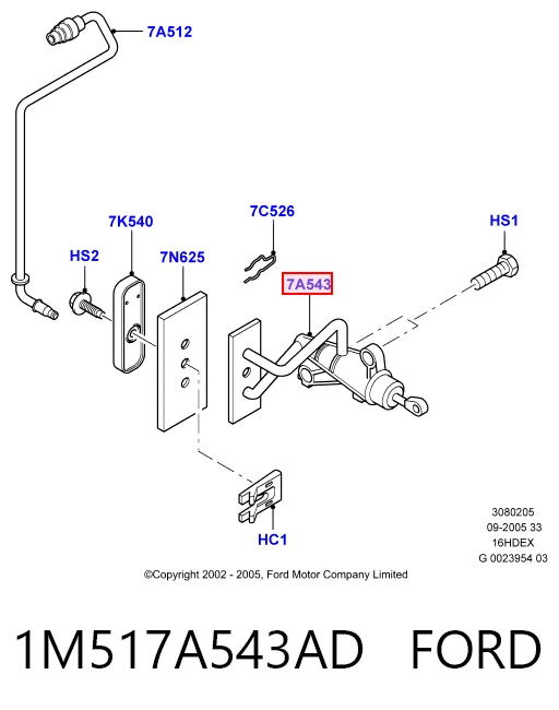 1M517A543AD Ford Cylinder sprzęgła główny