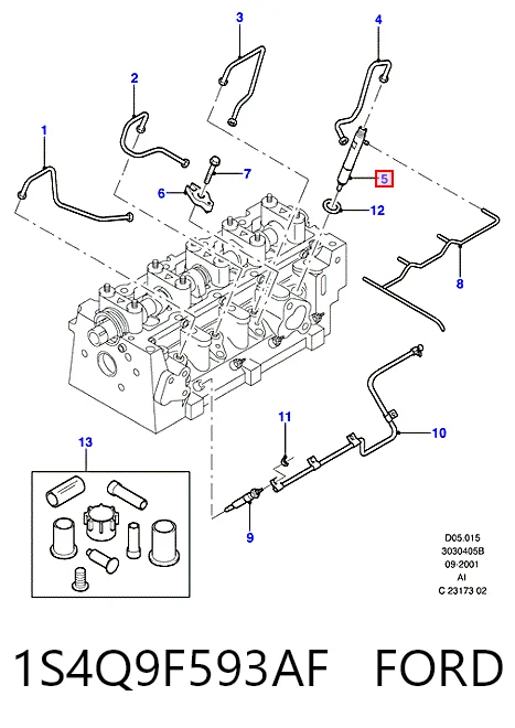 1S4Q9F593AF Ford Wtryskiwacz paliwa