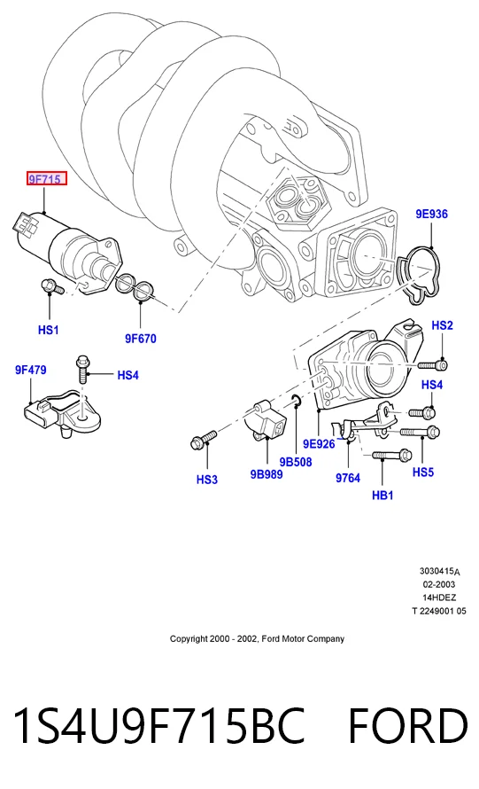 1S4U9F715BC Ford Regulator biegu jałowego