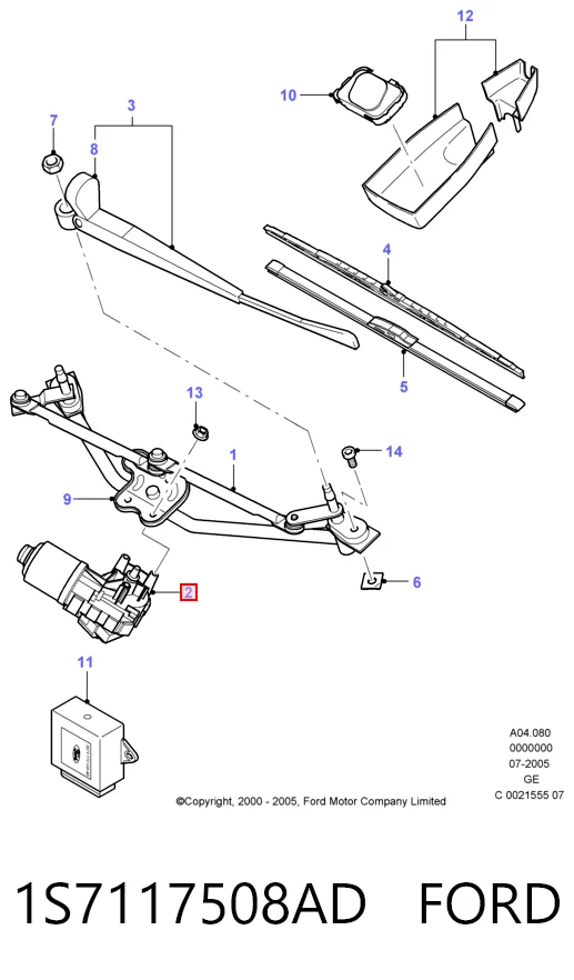 Silniczek wycieraczki szyby przedniej Ford Mondeo III hatchback (B5Y) (2000 - 2007) cena, od 46,03 USD