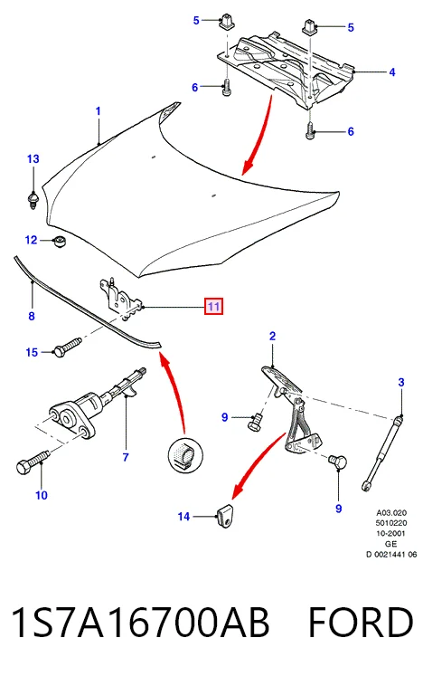 Zamek maski Ford Mondeo III sedana (B4Y) (2000 - 2007) cena, od 45,97 USD