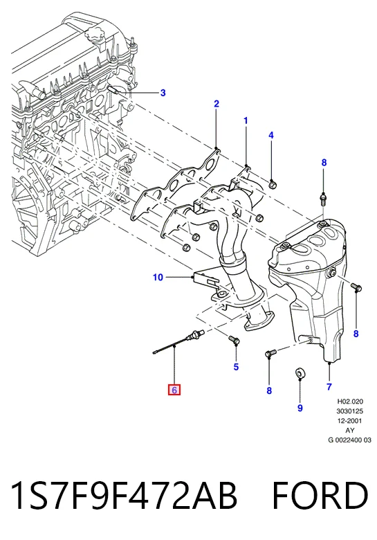 1S7F9F472AB Ford Sonda lambda czujnik tlenu przed katalizatorem