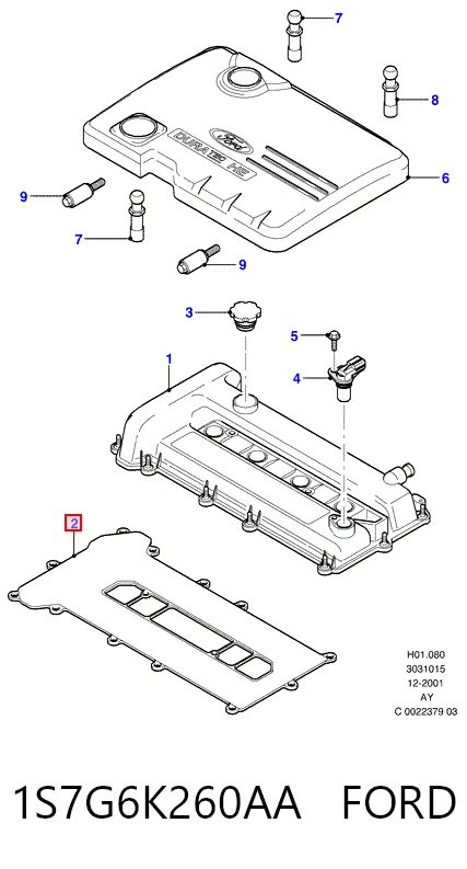 1S7G6K260AA Ford Uszczelka pokrywy zaworowej silnika, zestaw