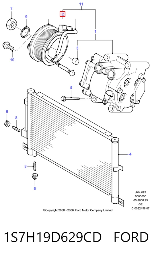 1S7H19D629CD Ford Sprężarka klimatyzacji