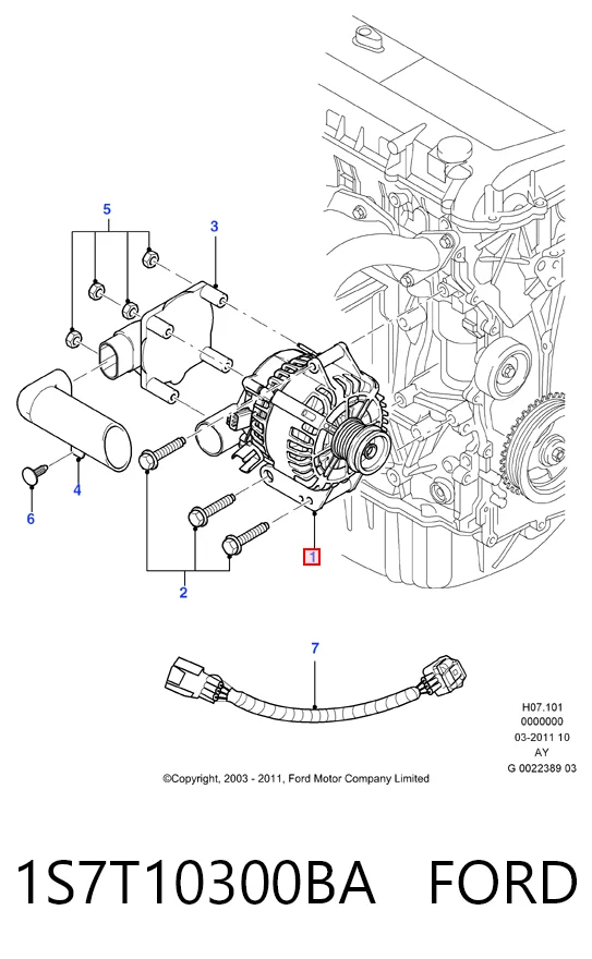 1S7T10300BA Ford Alternator