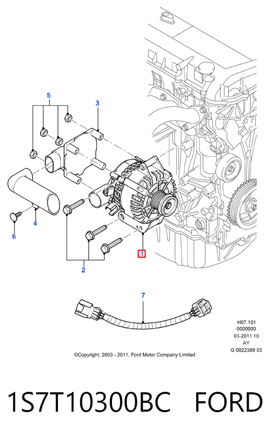 1S7T10300BC Ford Alternator