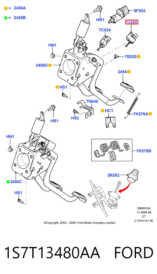 Czujnik włącznika świała stop Ford Connect TOURNEO
