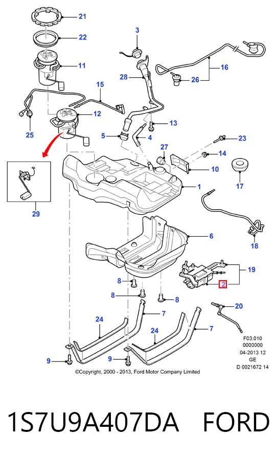 1S7U9A407DA Ford Pompa paliwa elektryczna zanurzeniowa