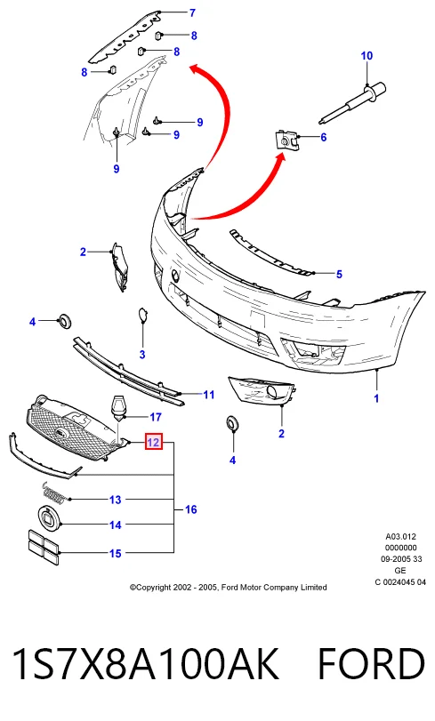  Atrapa chłodnicy Ford Mondeo 3