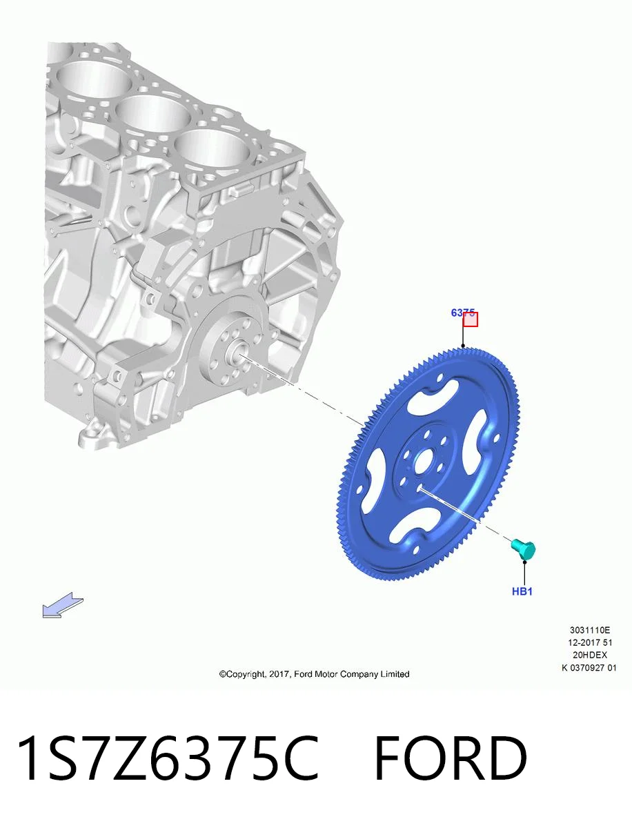 1S7Z6375C Ford Koło zamachowe silnika