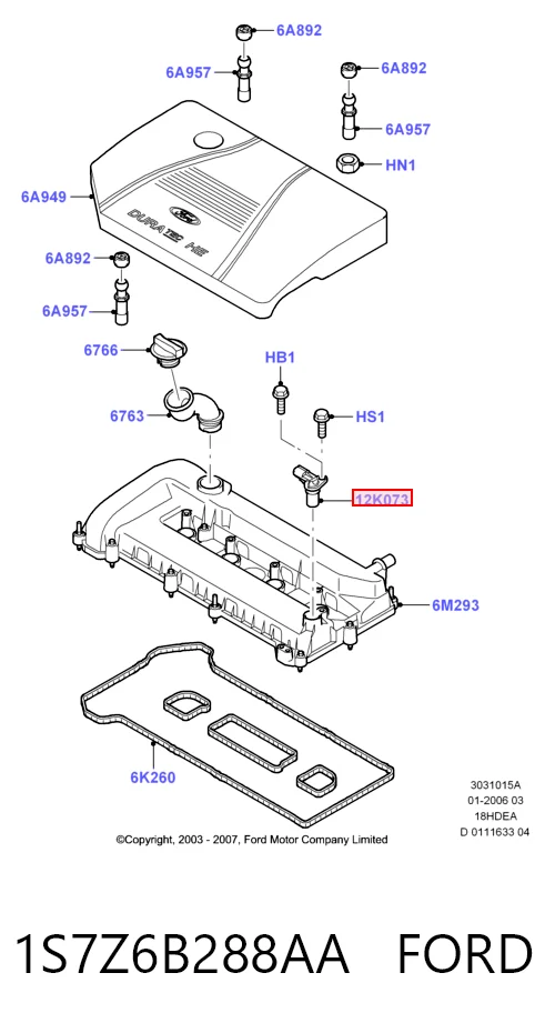 1S7Z6B288AA Ford Czujnik położenia wałka rozrządu