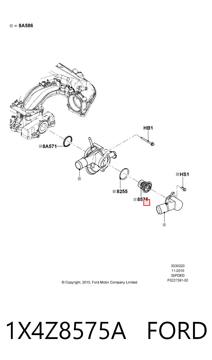 1X4Z8575A Ford Termostat