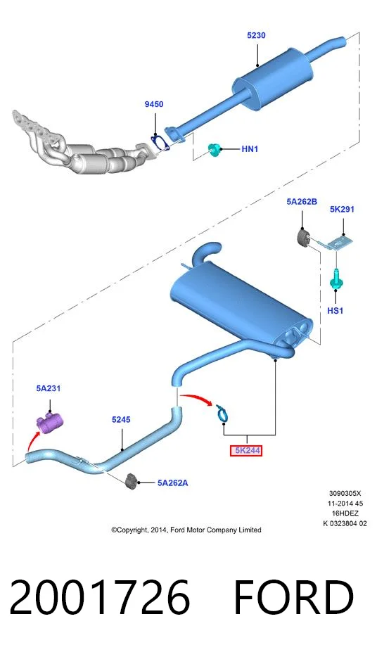 Tłumik, tylna część do Ford Focus III CB8