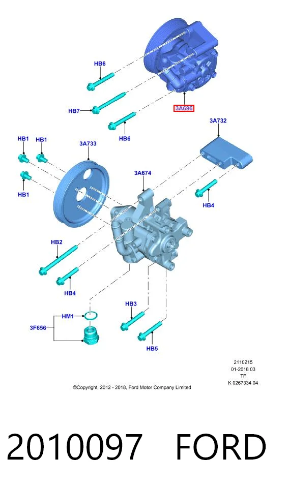 2010097 Ford Pompa wspomagania hydraulicznego kierownicy