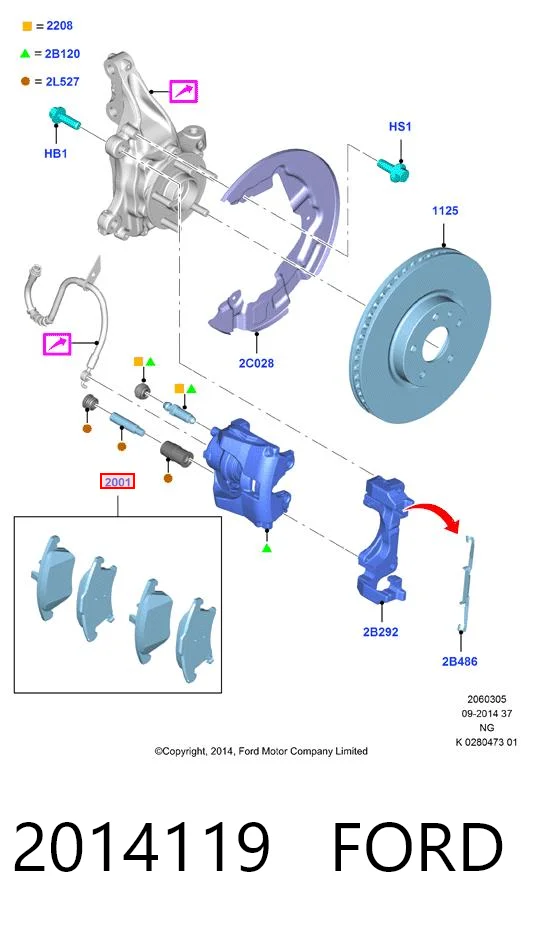 2014119 Ford Klocki hamulcowe przednie tarczowe
