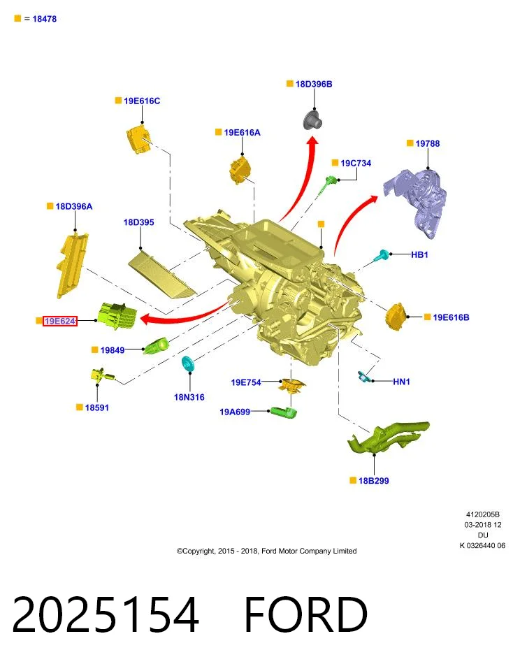 2025154 Ford Rezystor wentylatora nagrzewnicy (ogrzewacza kabiny)