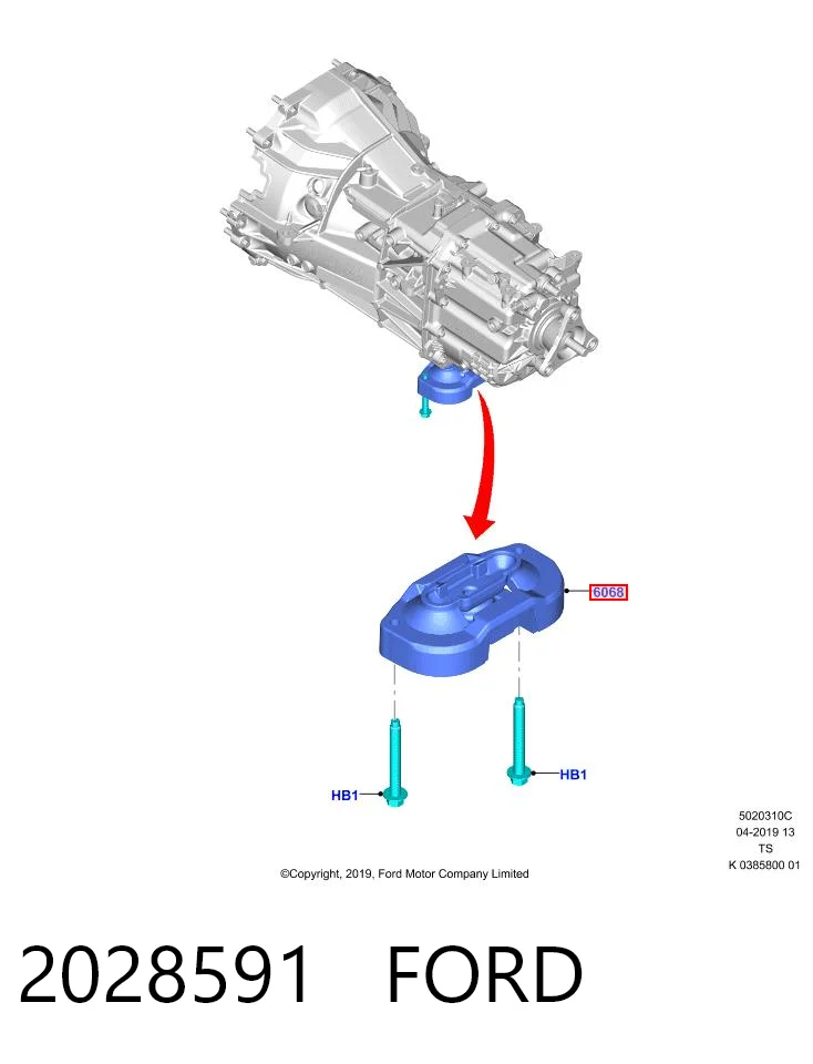 Poduszka (podpora skrzyni biegów) do Ford Transit VII V363