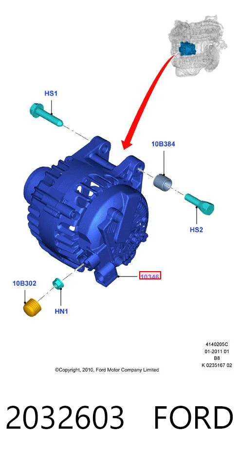 2032603 Ford Alternator