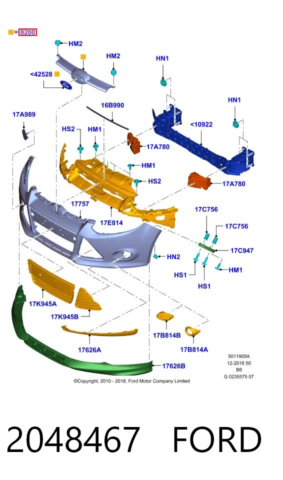 Atrapa chłodnicy do Ford Focus CB8