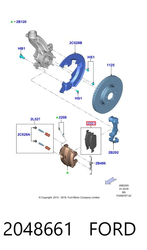 2048661 Ford Klocki hamulcowe przednie tarczowe