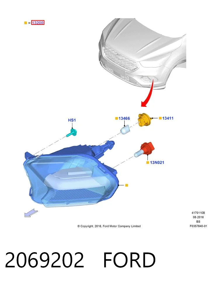 Lampa przeciwmgielna lewa Ford Escape 2